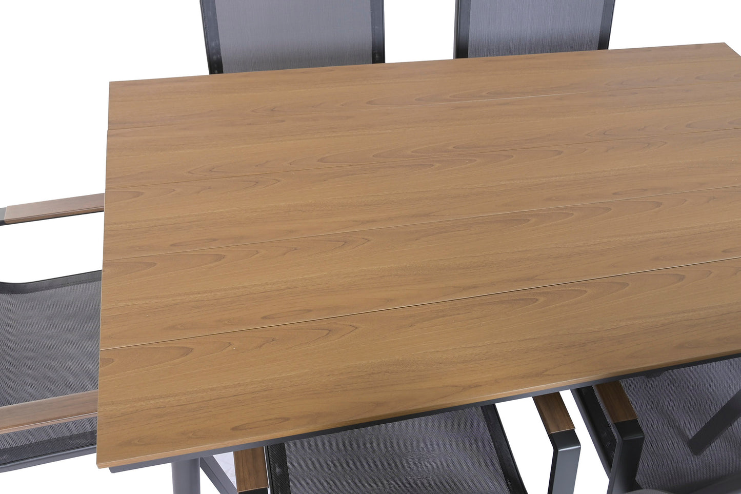 Conjunto Comedor Jardín Acero Mesa Polywood + 6 Sillas
