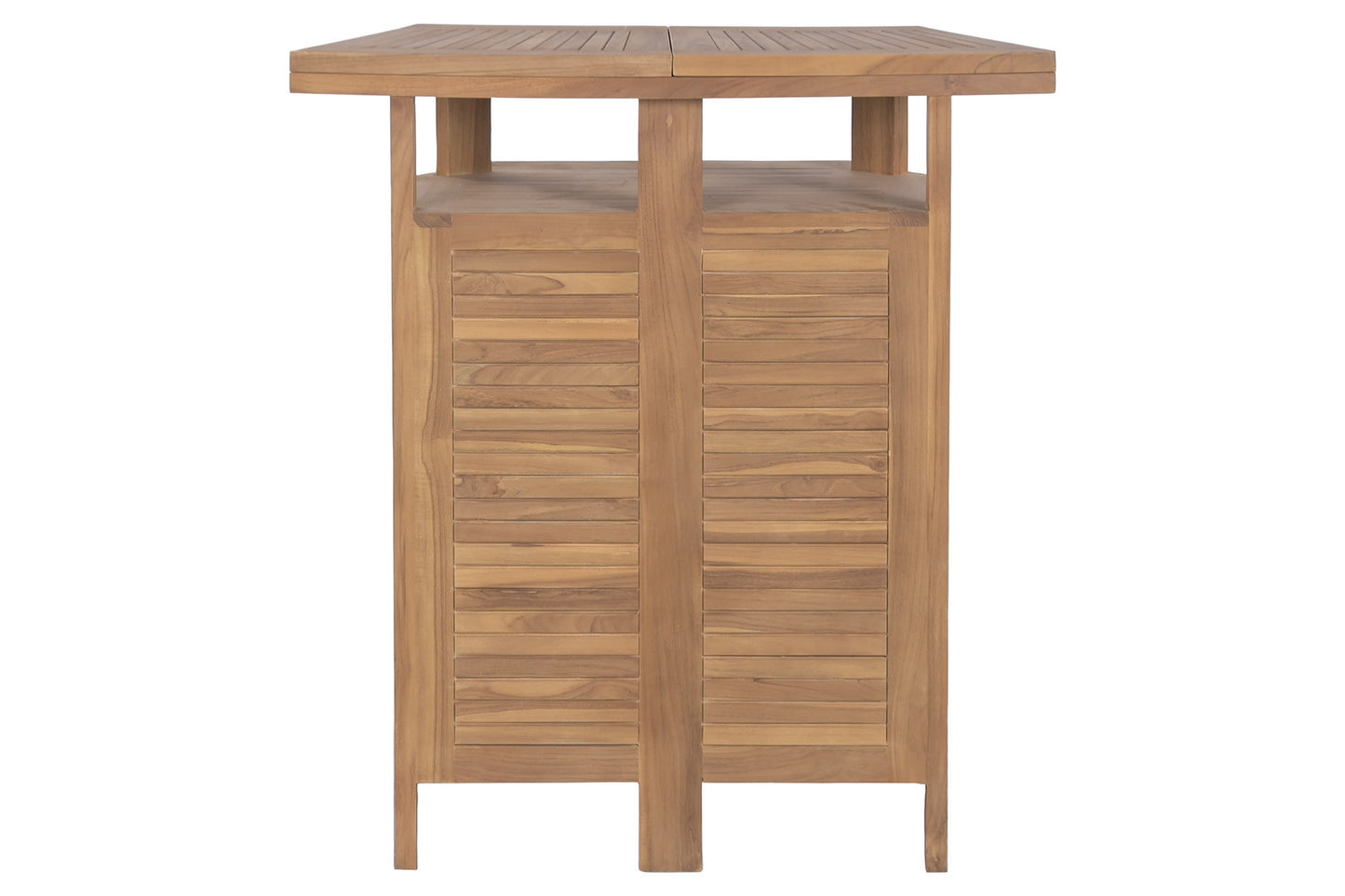 Mueble Bar de Jardín Teca Grado A Plegable con 2 Taburetes