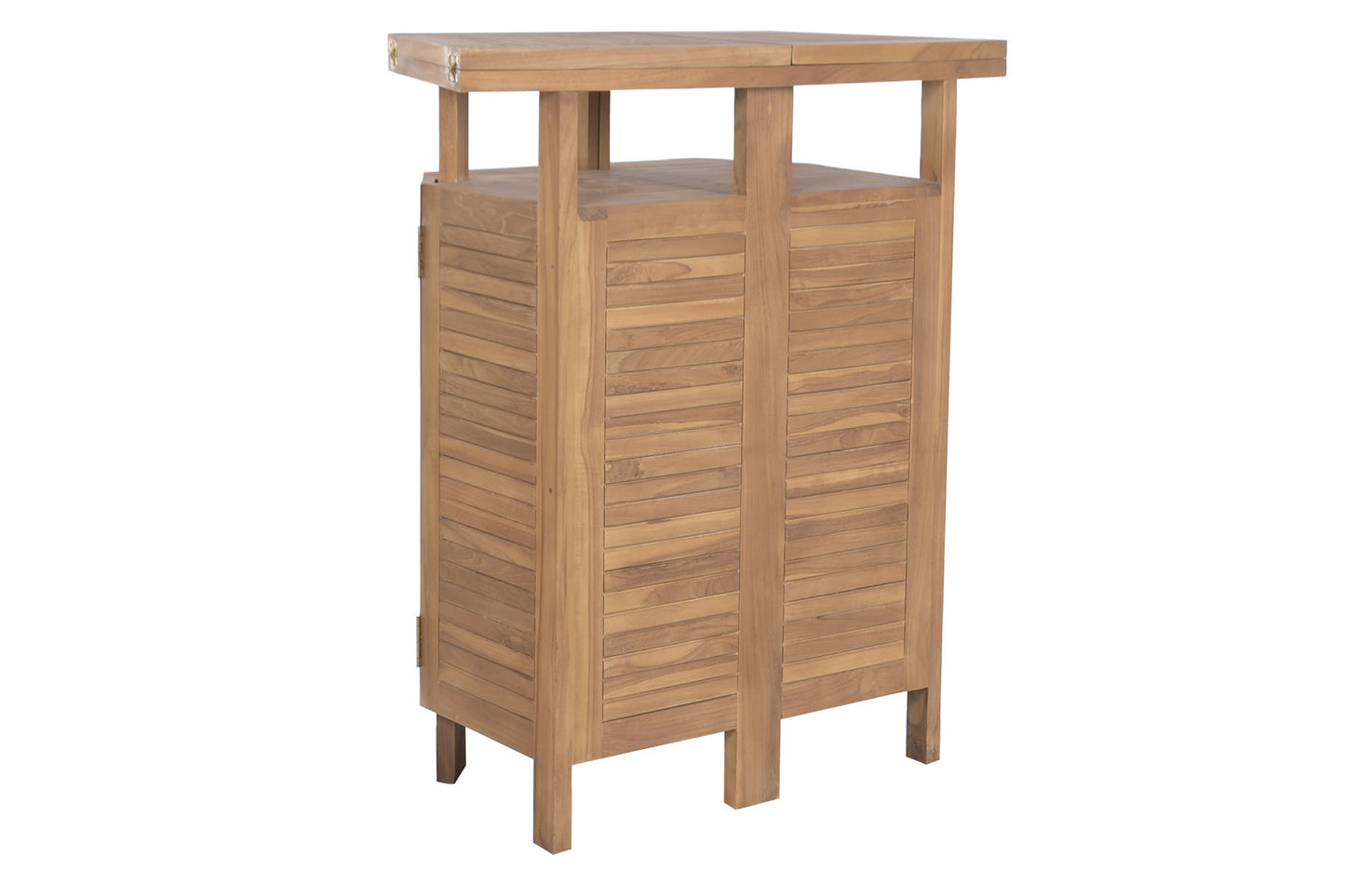 Mueble Bar de Jardín Teca Grado A Plegable con 2 Taburetes