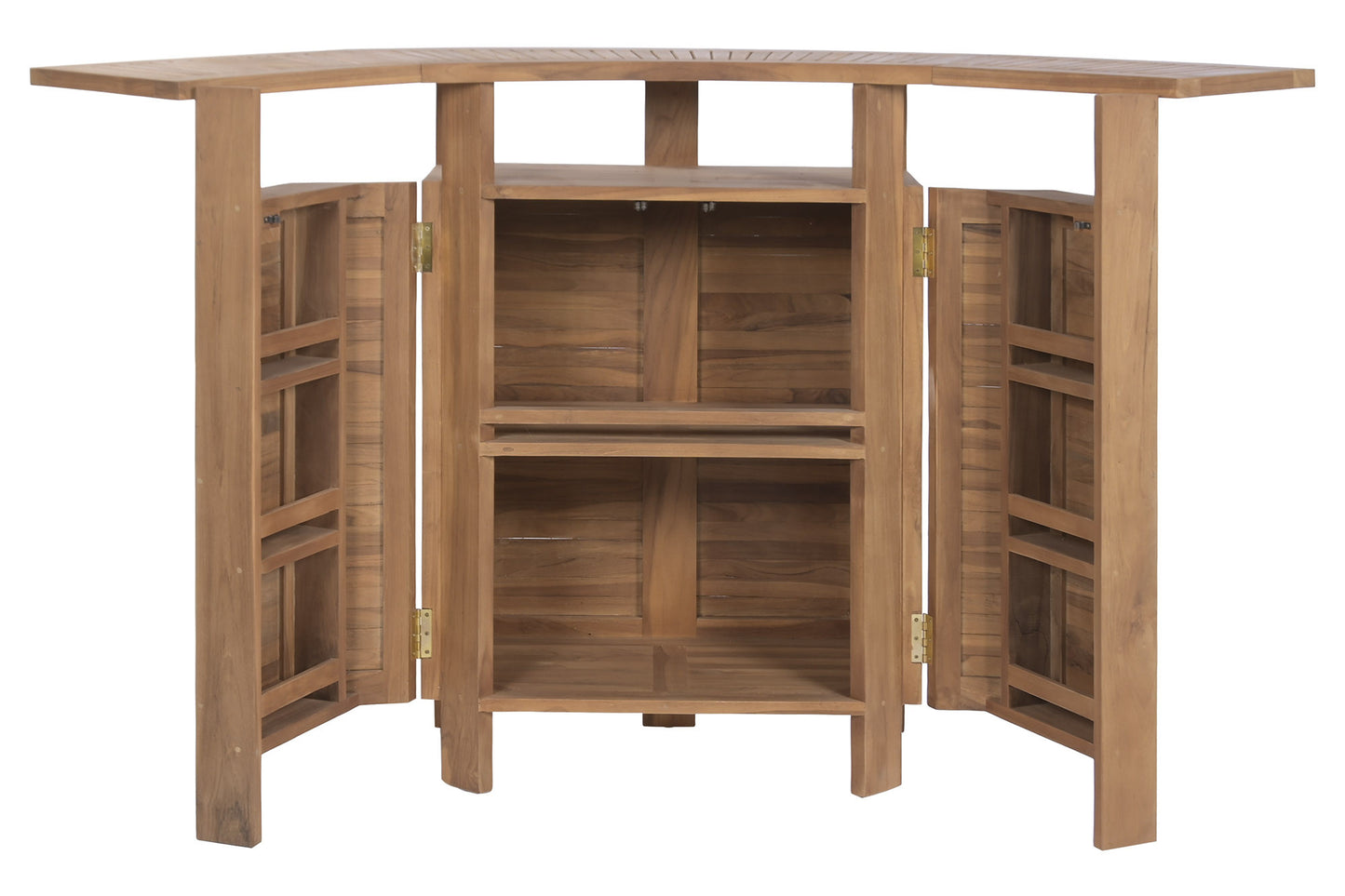 Mueble Bar de Jardín Teca Grado A Plegable con 2 Taburetes