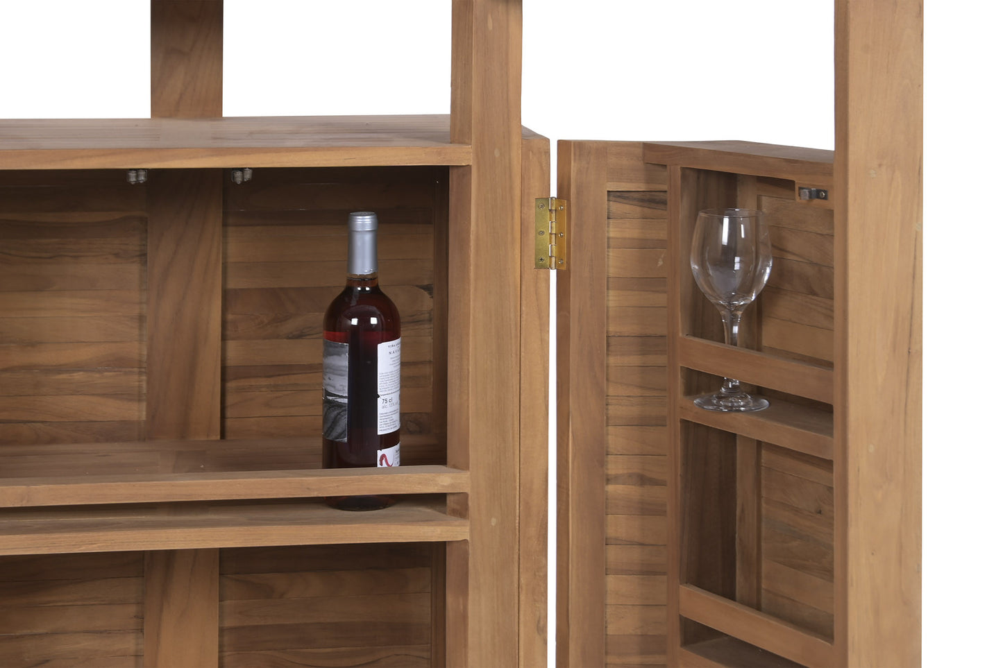 Mueble Bar de Jardín Teca Grado A Plegable con 2 Taburetes