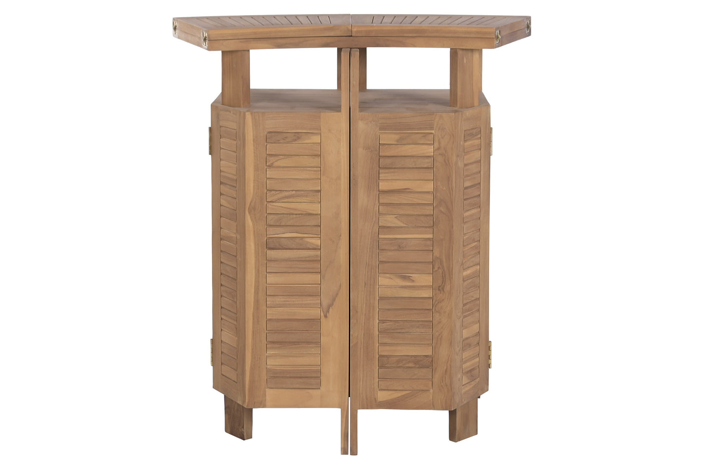 Mueble Bar de Jardín Teca Grado A Plegable con 2 Taburetes