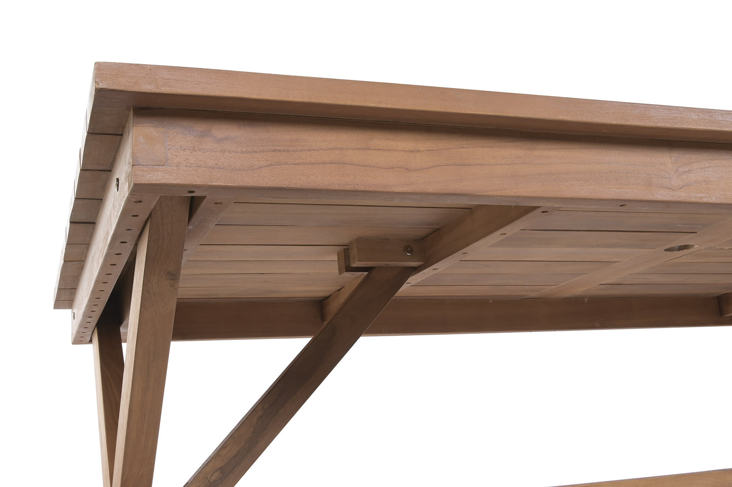Conjunto Comedor Jardín Teca Grado A Mesa Fija 200x100 cm + 2 Bancos