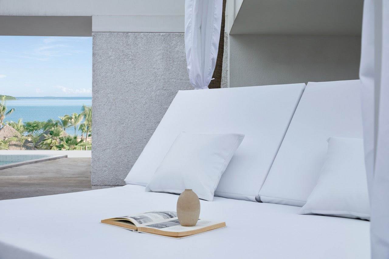 Daybed Mabie aluminio y tejido náutico blanco