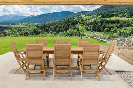 Mesa Teca rectangular extensible Mati 180/240x100 cm