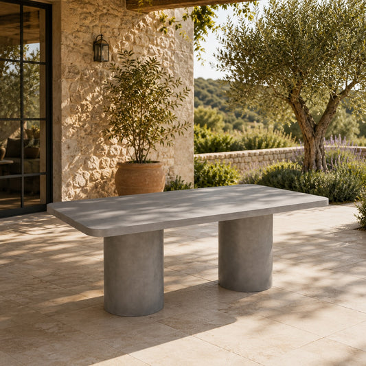 Mesa de Comedor Exterior Hormigón Gris 200x100 cm