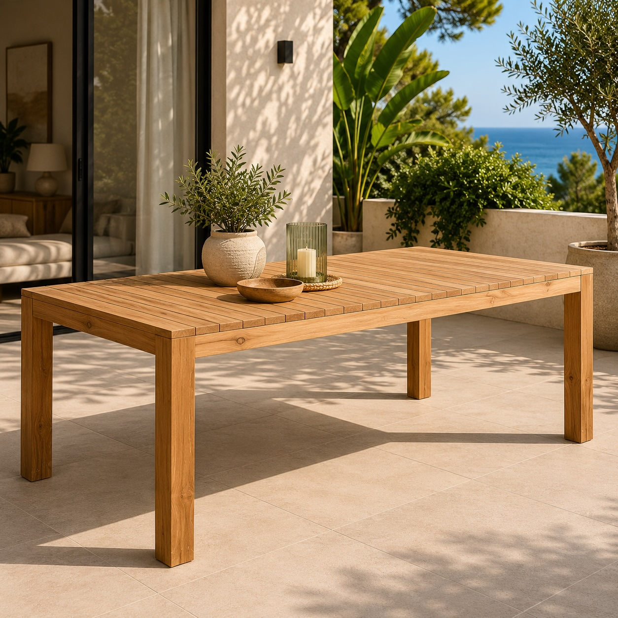 Mesa de Comedor Exterior Teca Grado A 180x90 cm | 6-8 Personas