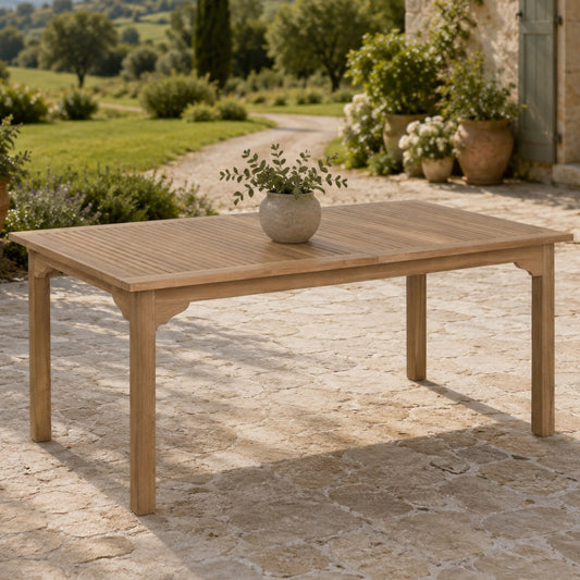 Mesa de Comedor Exterior Teca Grado A Extensible 180/240x100 cm