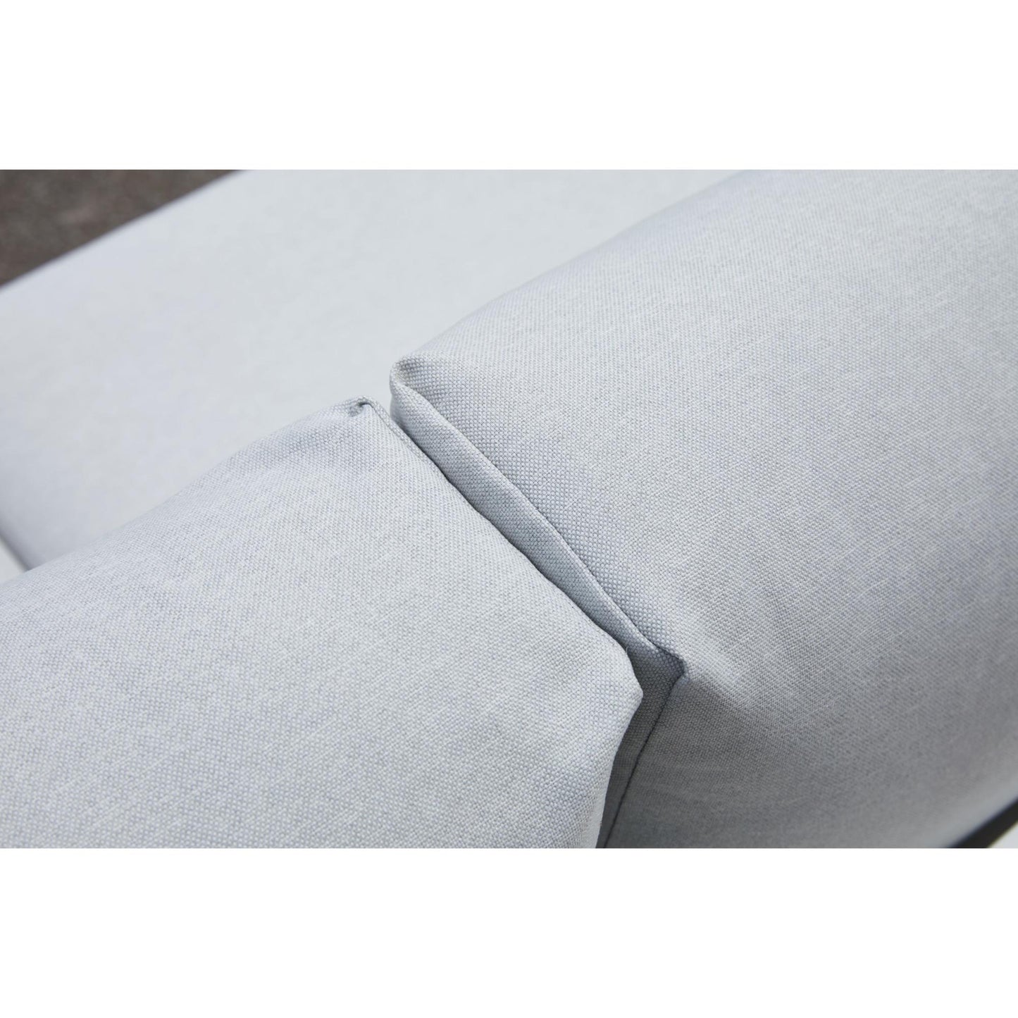 Sofá 3 plazas Onix aluminio blanco cojinería gris claro