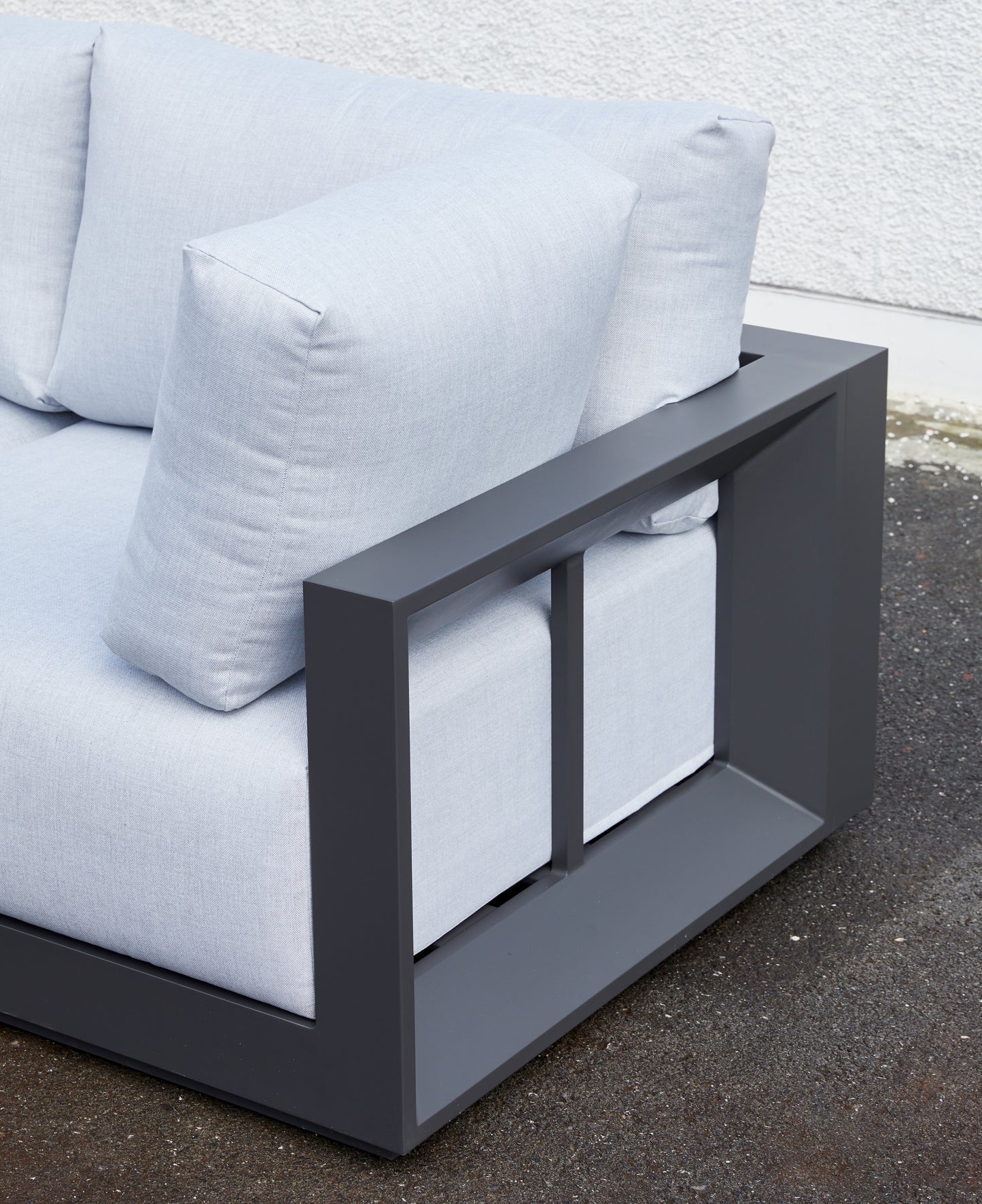 Módulo esquina Ágata aluminio antracita cojinería gris medio