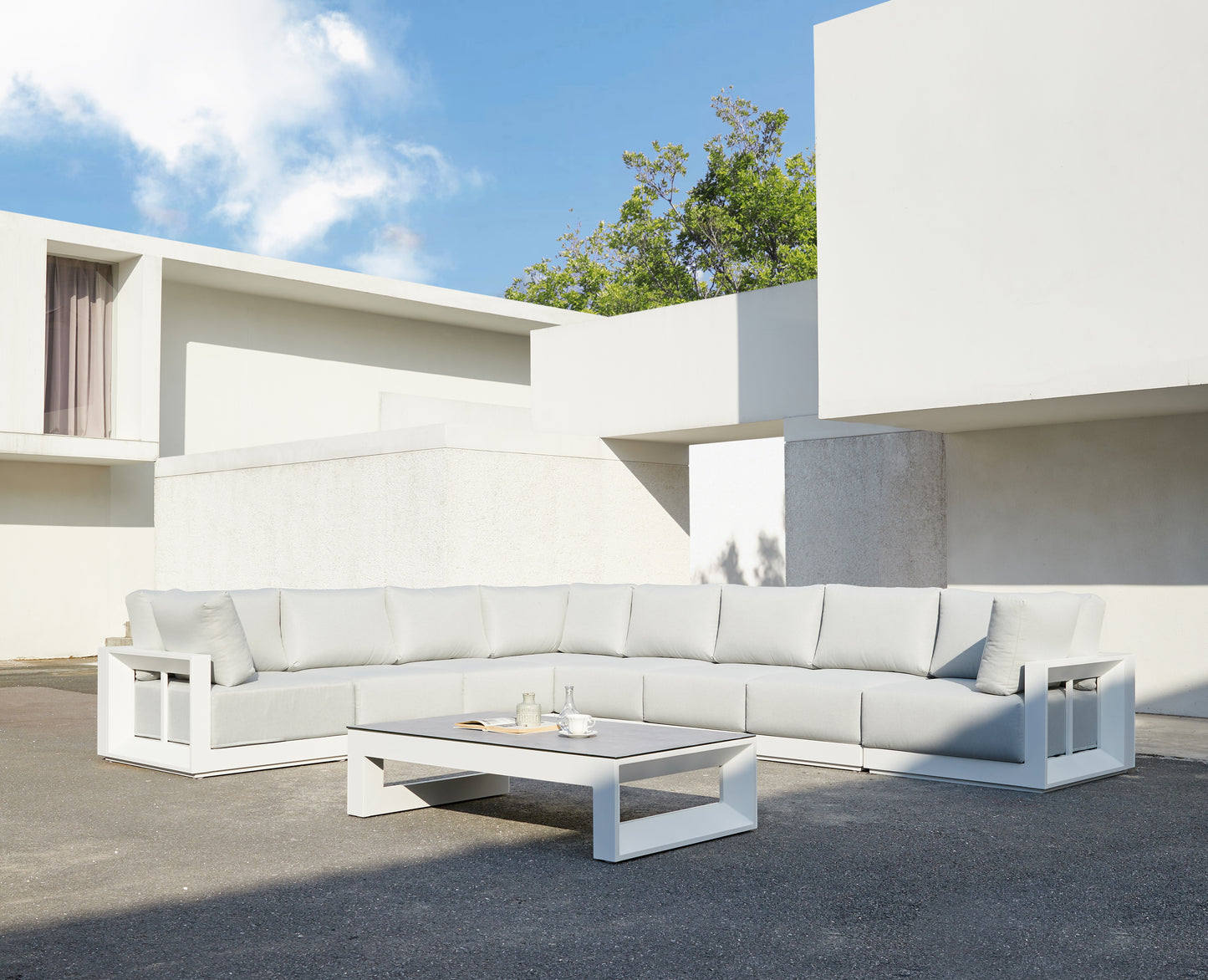 Módulo ampliación Onix aluminio blanco cojinería gris claro