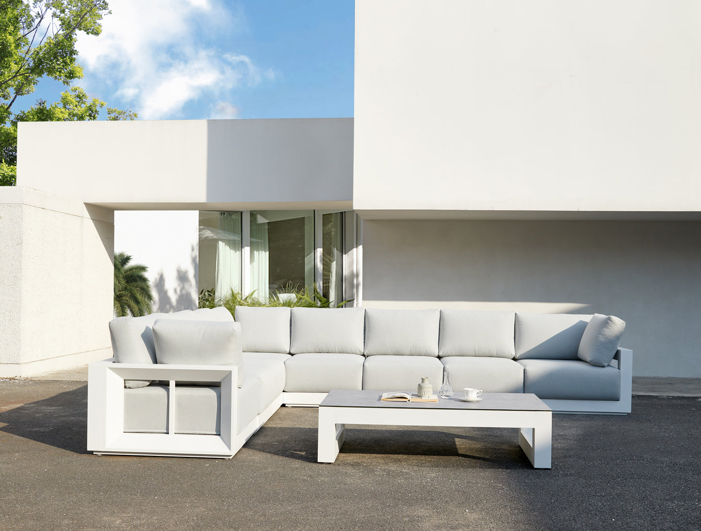 Módulo ampliación Onix aluminio blanco cojinería gris claro