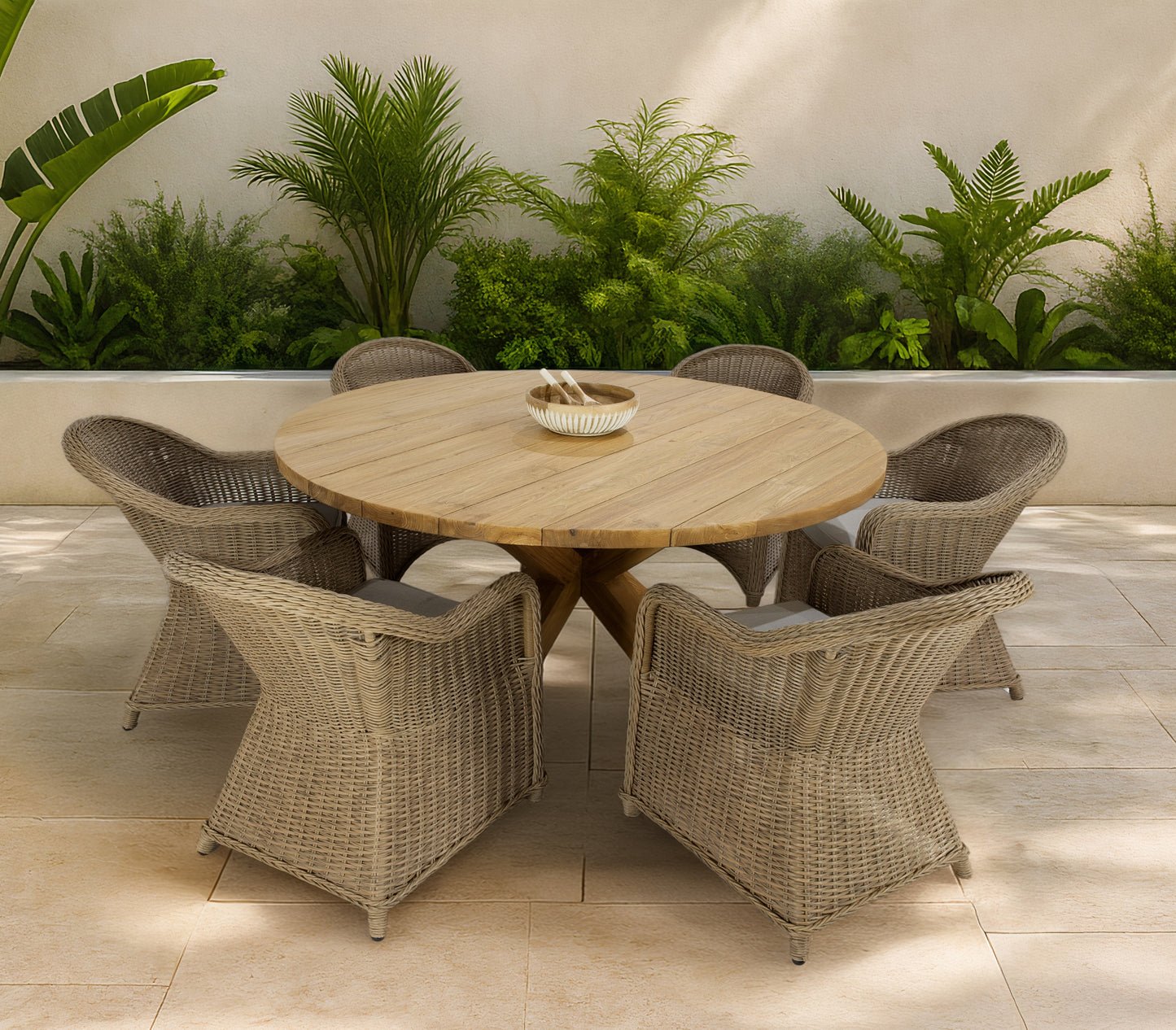 Sillón con brazos Córdoba aluminio y ratán sintético