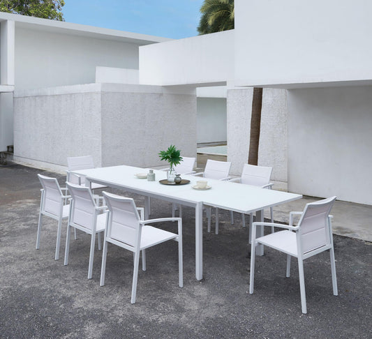 Mesa extensible ORICK 100*200/300 cm aluminio y cristal antracita