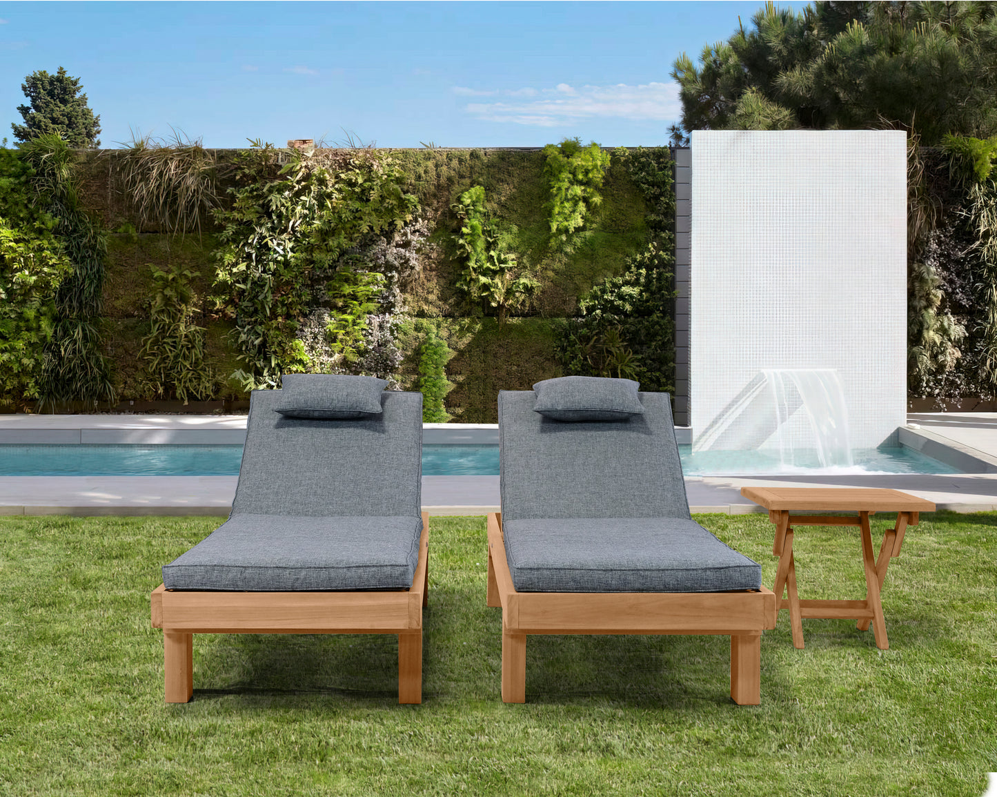 Cojín para tumbona Roxas 59x196x5 cm color  beige