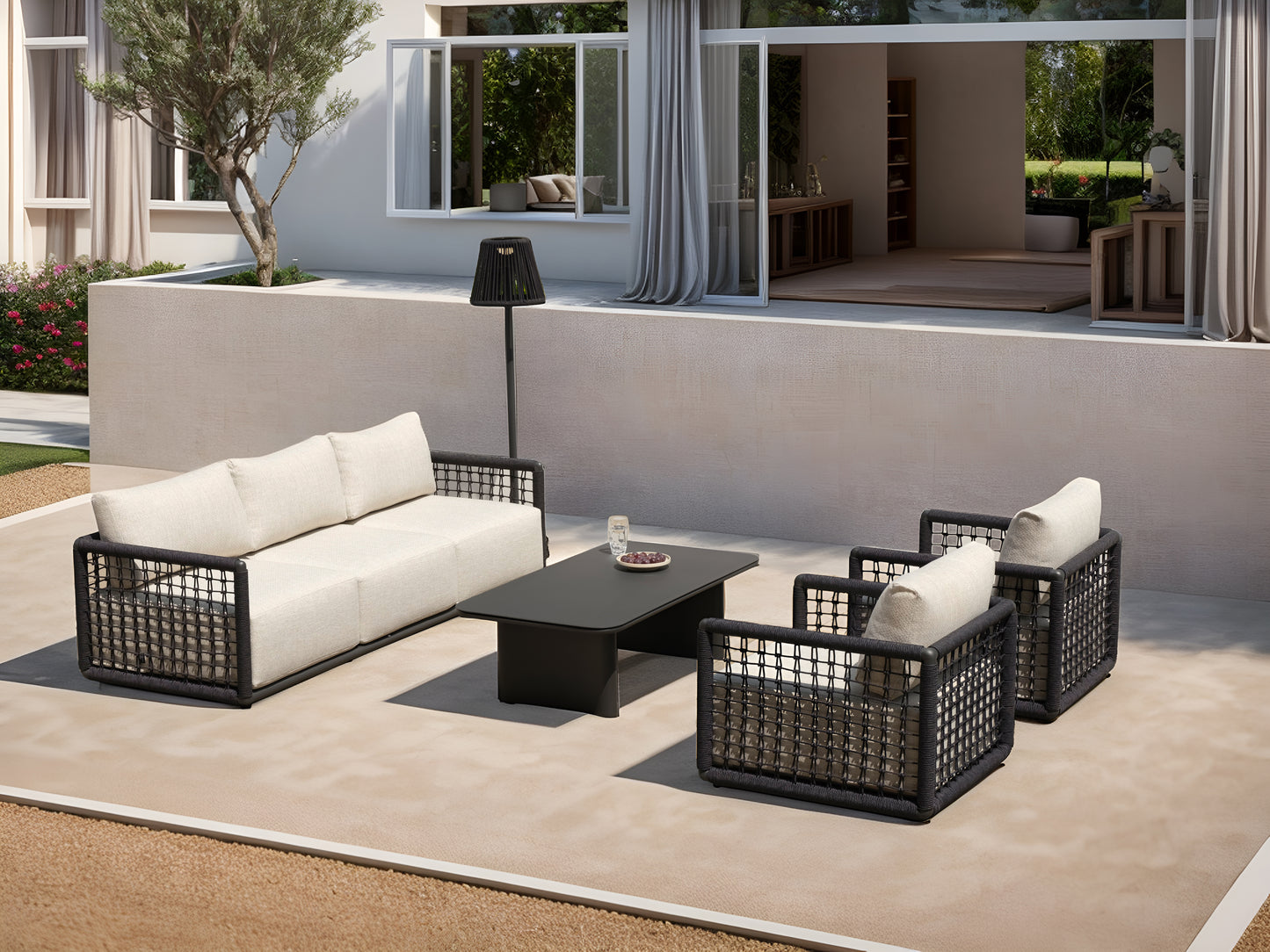 Sofá 1 plaza Santa Ana antracita / beige