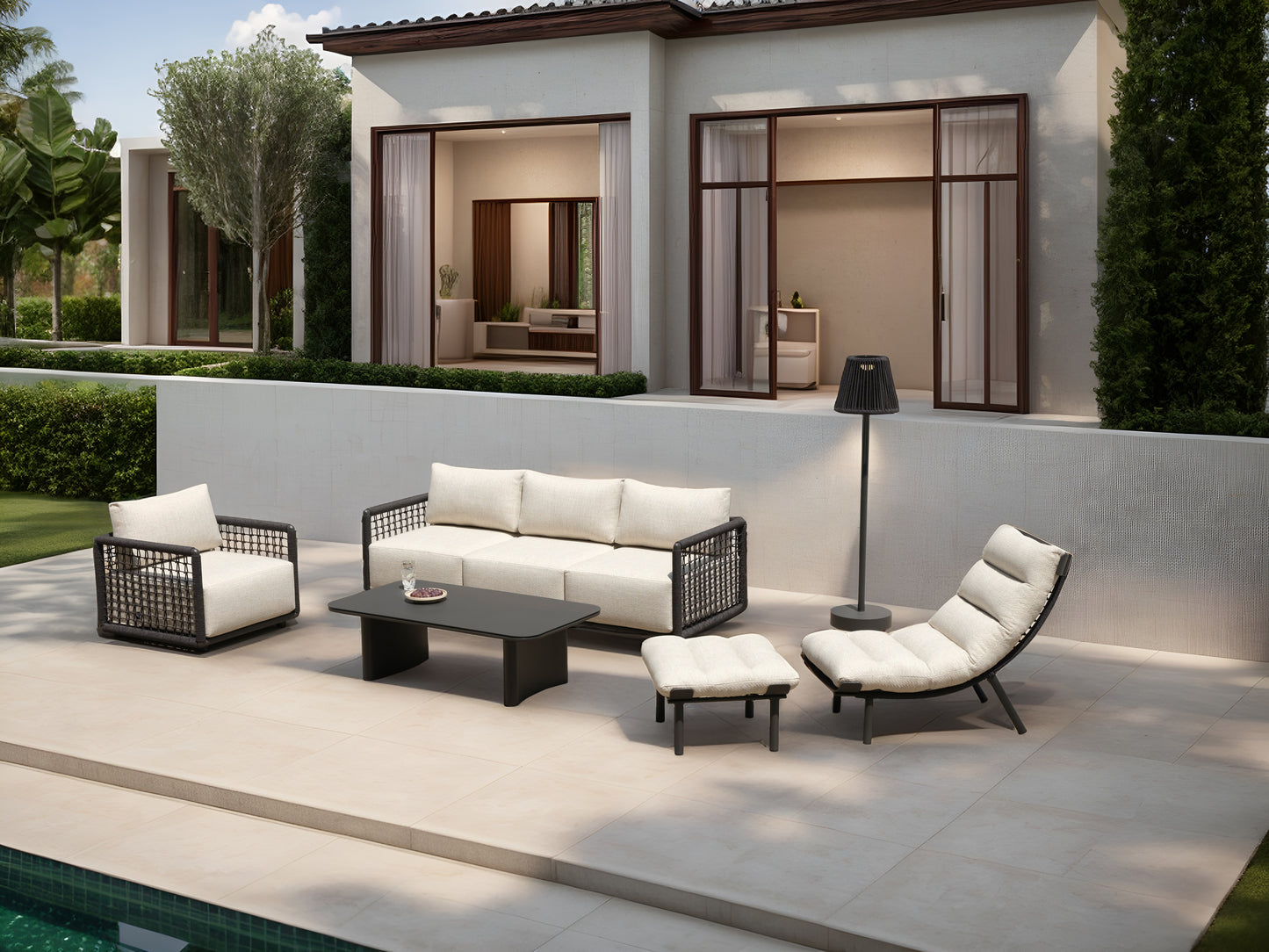 Sofá 1 plaza Santa Ana antracita / beige