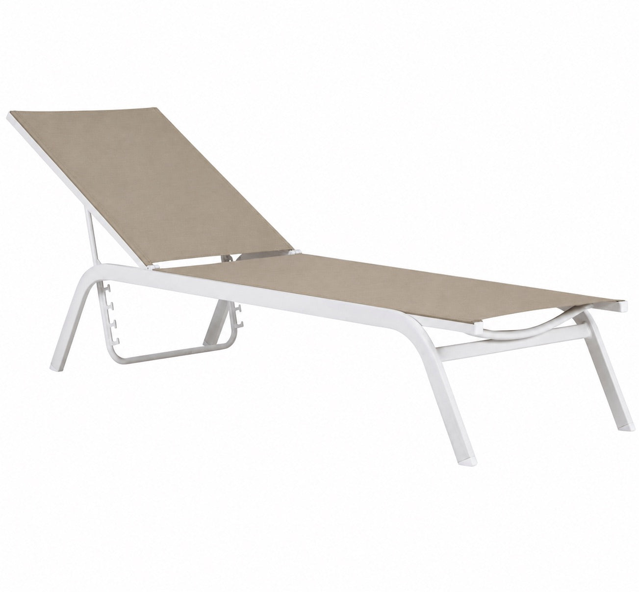 Tumbona Galt aluminio blanco y textilene taupe