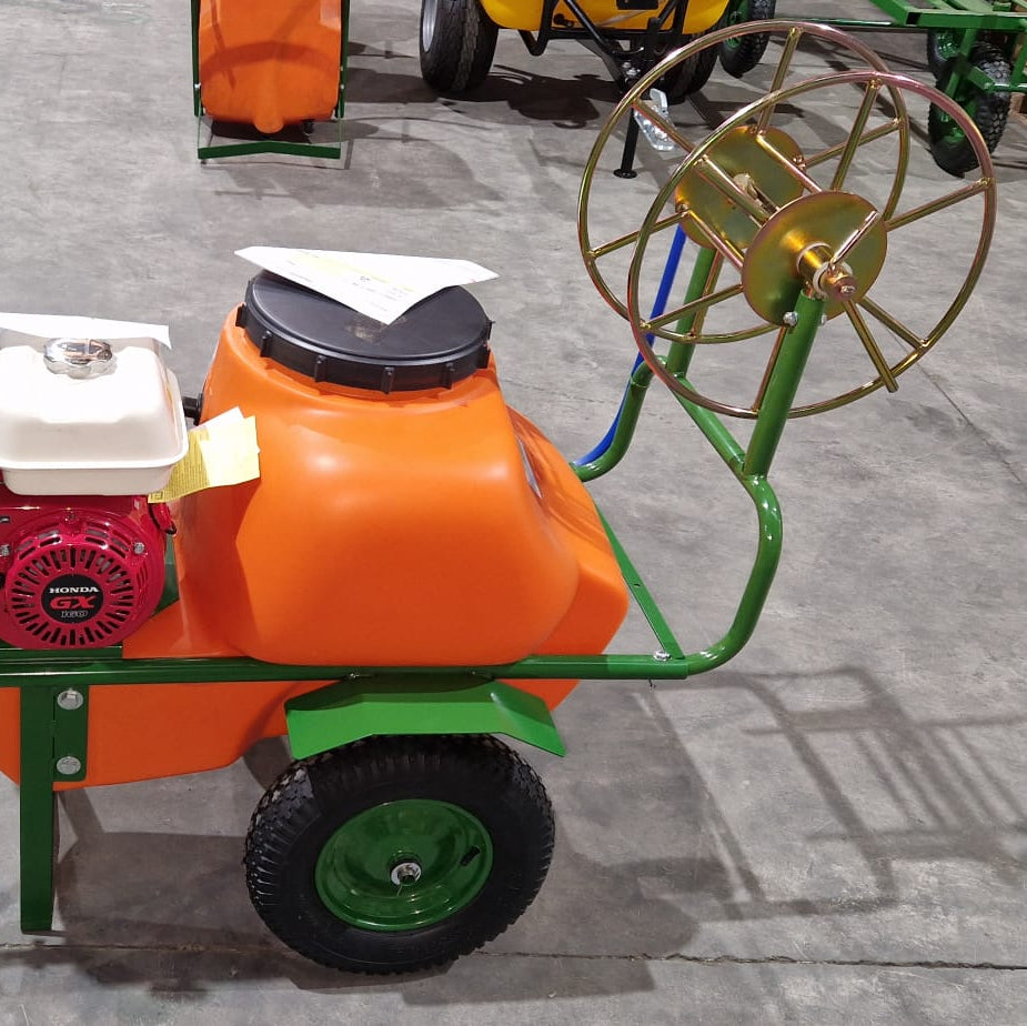 Soporte Enrollador 50 m para carretilla 100 l dos ruedas