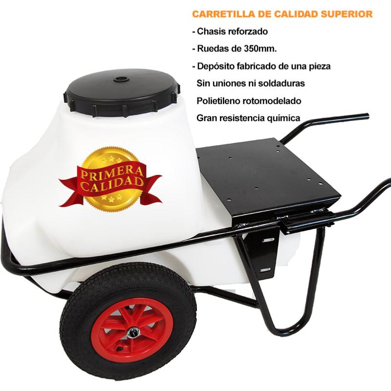 Carretilla sulfatadora, Motor Gasolina 100L. Motor 2T 30bar 10L.