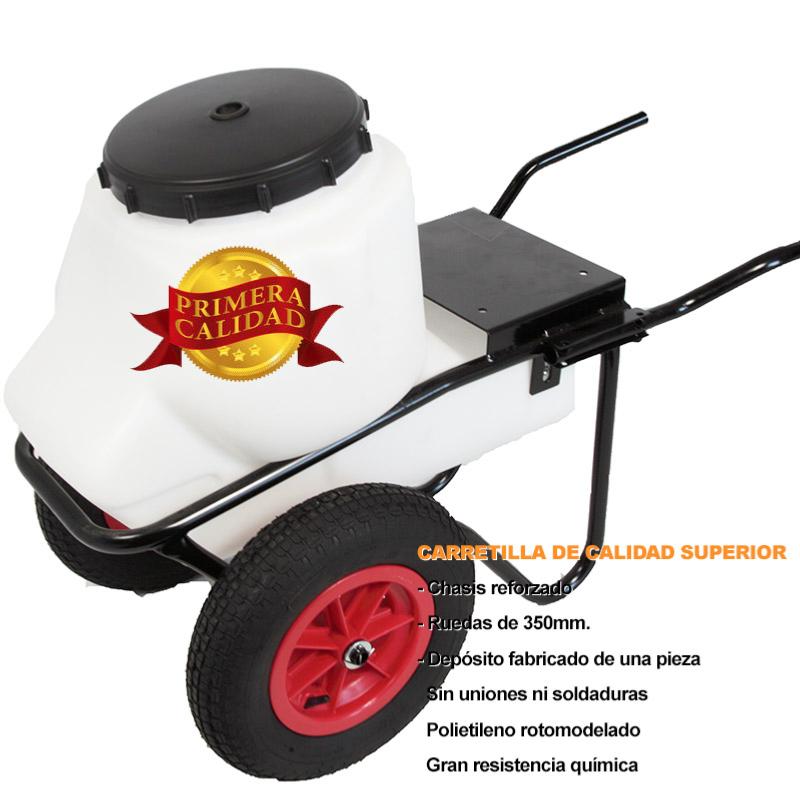 Carretilla sulfatadora, Motor Gasolina 50L. Motor eléctrico.