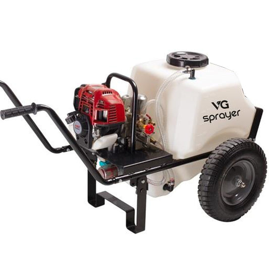 Carretilla sulfatadora dos ruedas Motor Gasolina 80L Motor 4T 50bar 12ltr/min