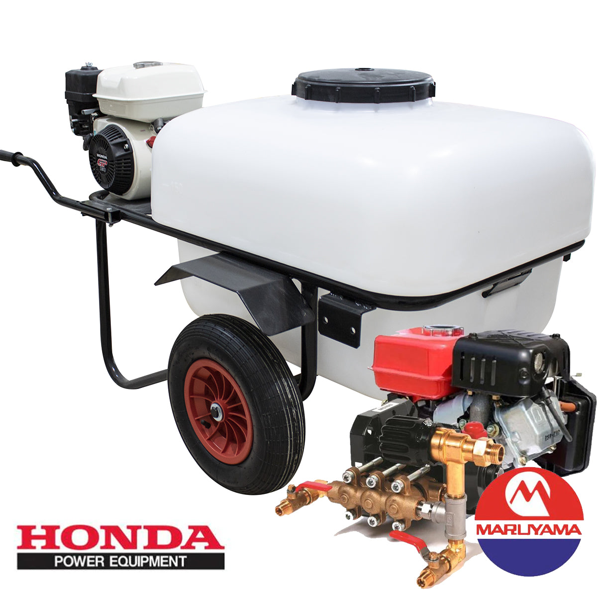 Carretilla Fumigadora 200L Maruyama MSD-31-H Motor Honda GX100 40bar 15l/min 2 Ruedas