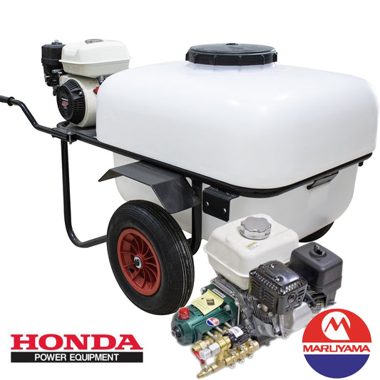 Carretilla Sulfatadora 200L Motor Honda GX160 40bar 30ltr/min 2 ruedas
