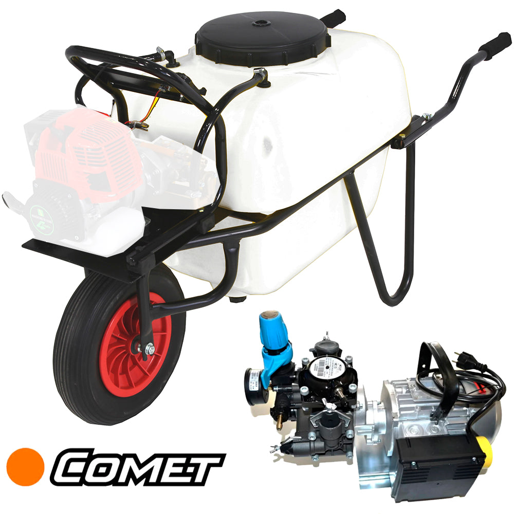 Carretilla fumigadora 100L 1 Rueda Motor Eléctrico Comet MC25