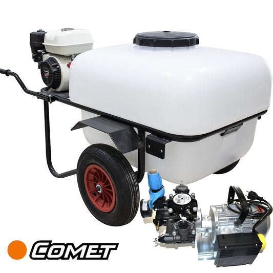 Carretilla sulfatadora 200L Motor Eléctrico Comet MC25 25bar 25ltr/min